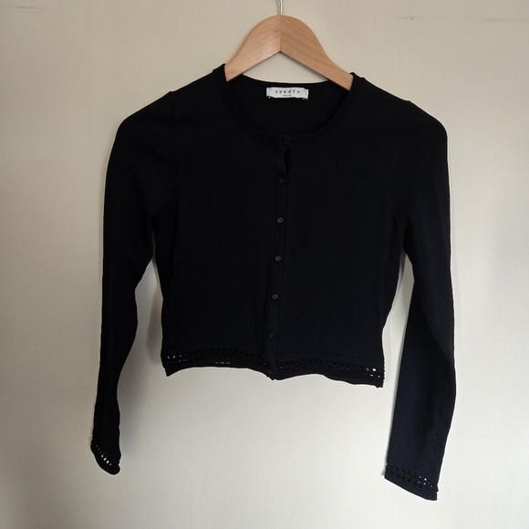 Sandro Paris Black Cardigan Size 1 / Small - Picture 2 of 8